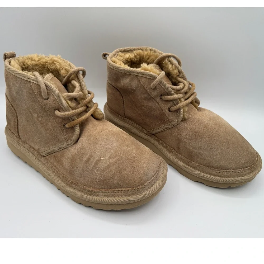 UGG Neumel Chestnut Suede‎ Lace Up Chukka Boots 1017320K Kids 5 Womens 7